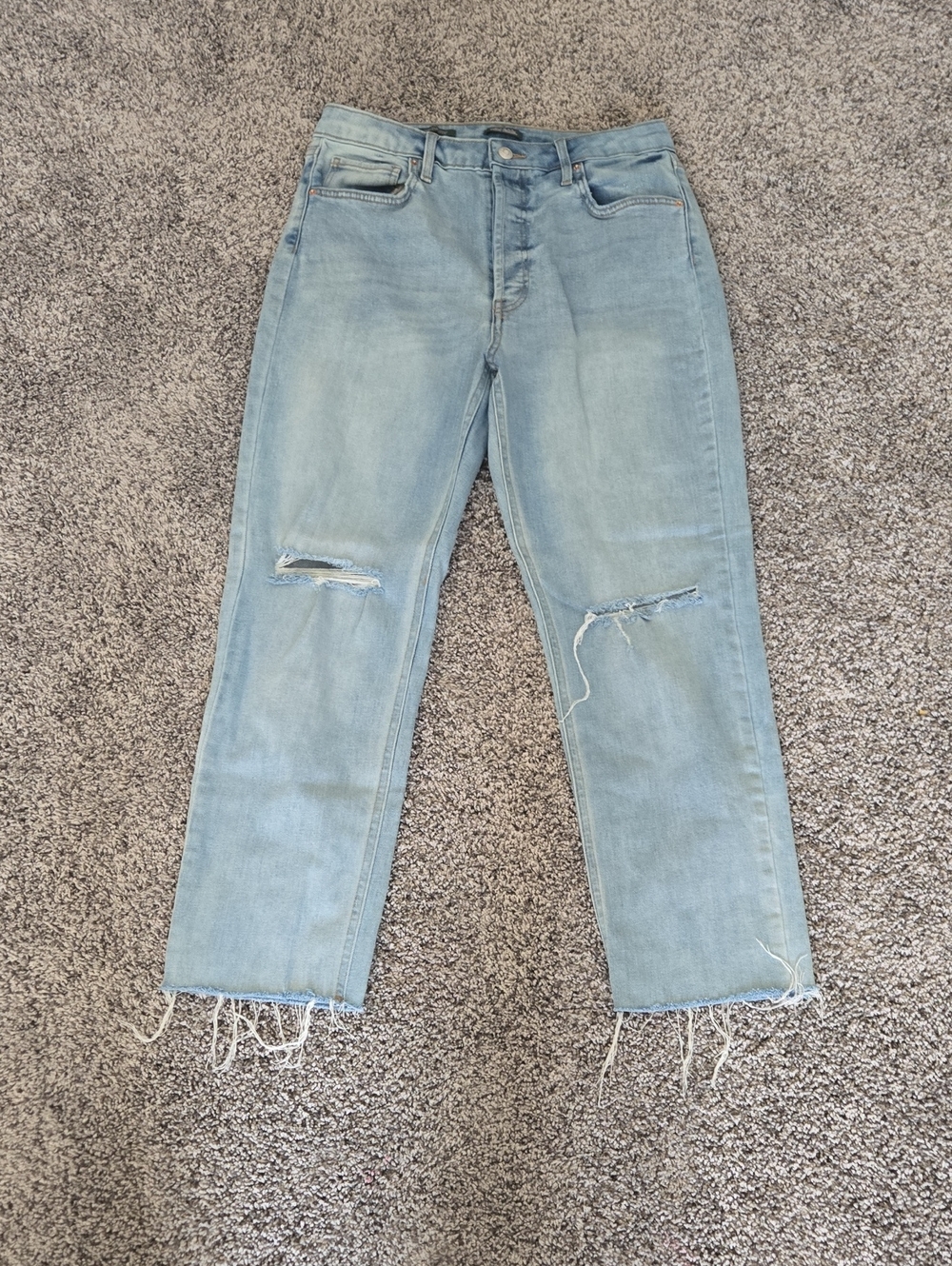 wild fable Light Blue Straight Leg Distressed Jeans